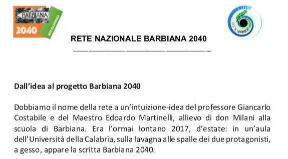 Dall’idea al progetto: Barbiana 2040
